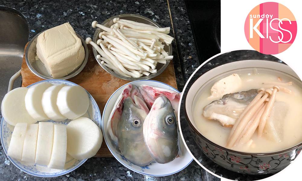 【家常湯】海鮮菇蘿蔔豆腐魚頭湯